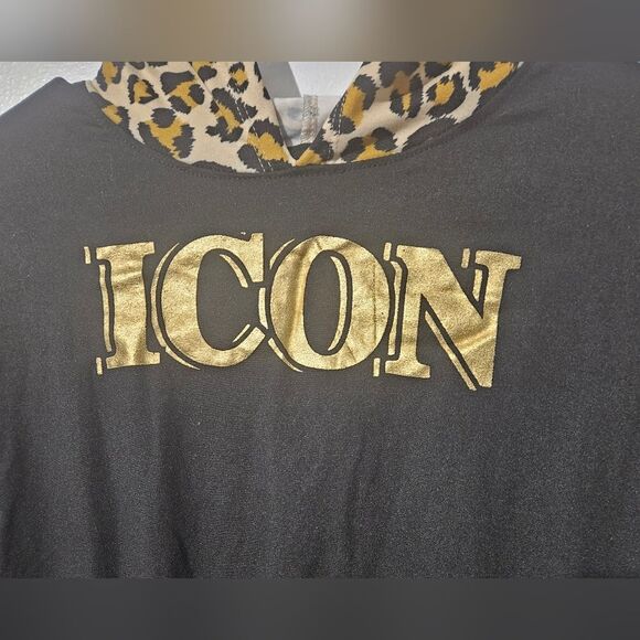 Delia's girls crop top hoodie long sleeve leopard top 10/12 * - Picture 2 of 3